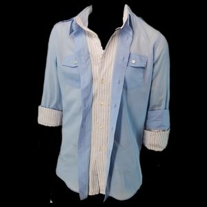 D&G Layered Sz M/16.5 Layered Shirt